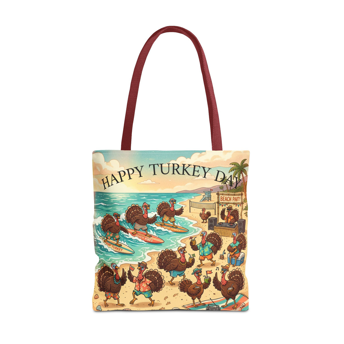 Turkeys Beach Tote Bag – Funny Thanksgiving Summer Beach Tote