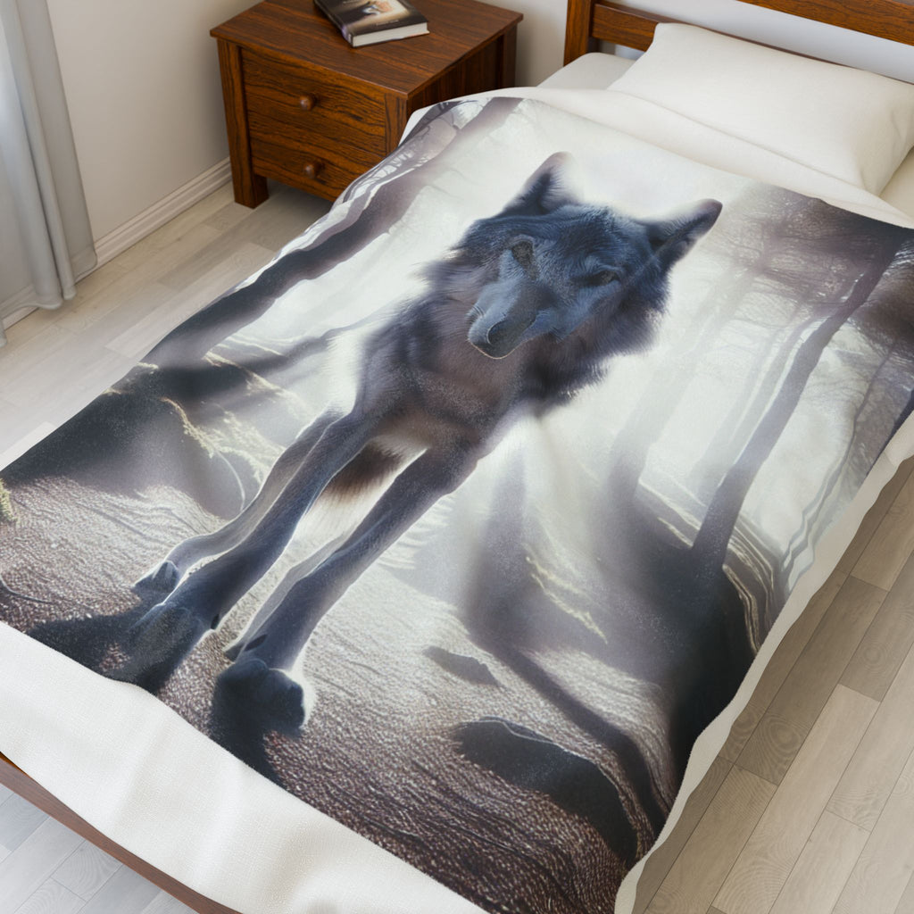 Velveteen Plush Blanket - Wolf
