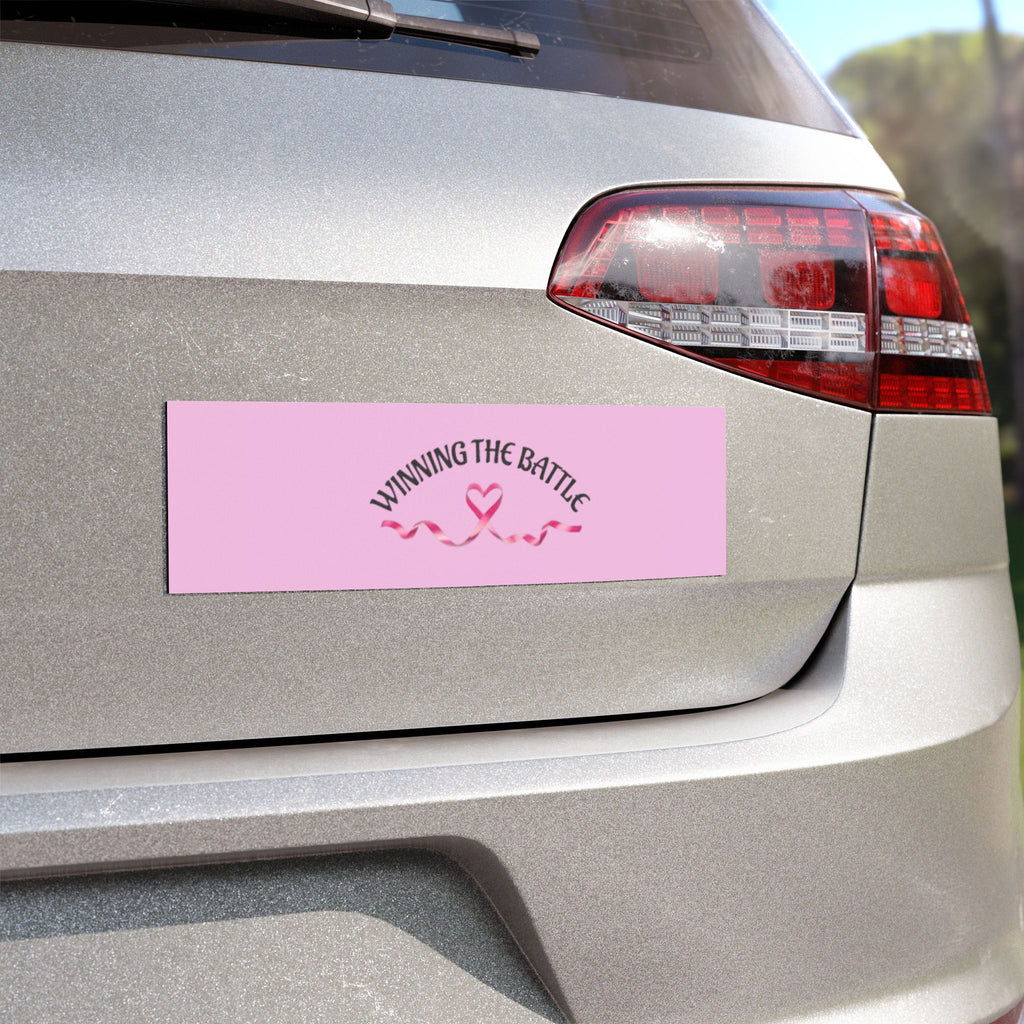 Winning the Battle Pink Ribbon Car Magnet — Breast Cancer Awareness Car Magnet