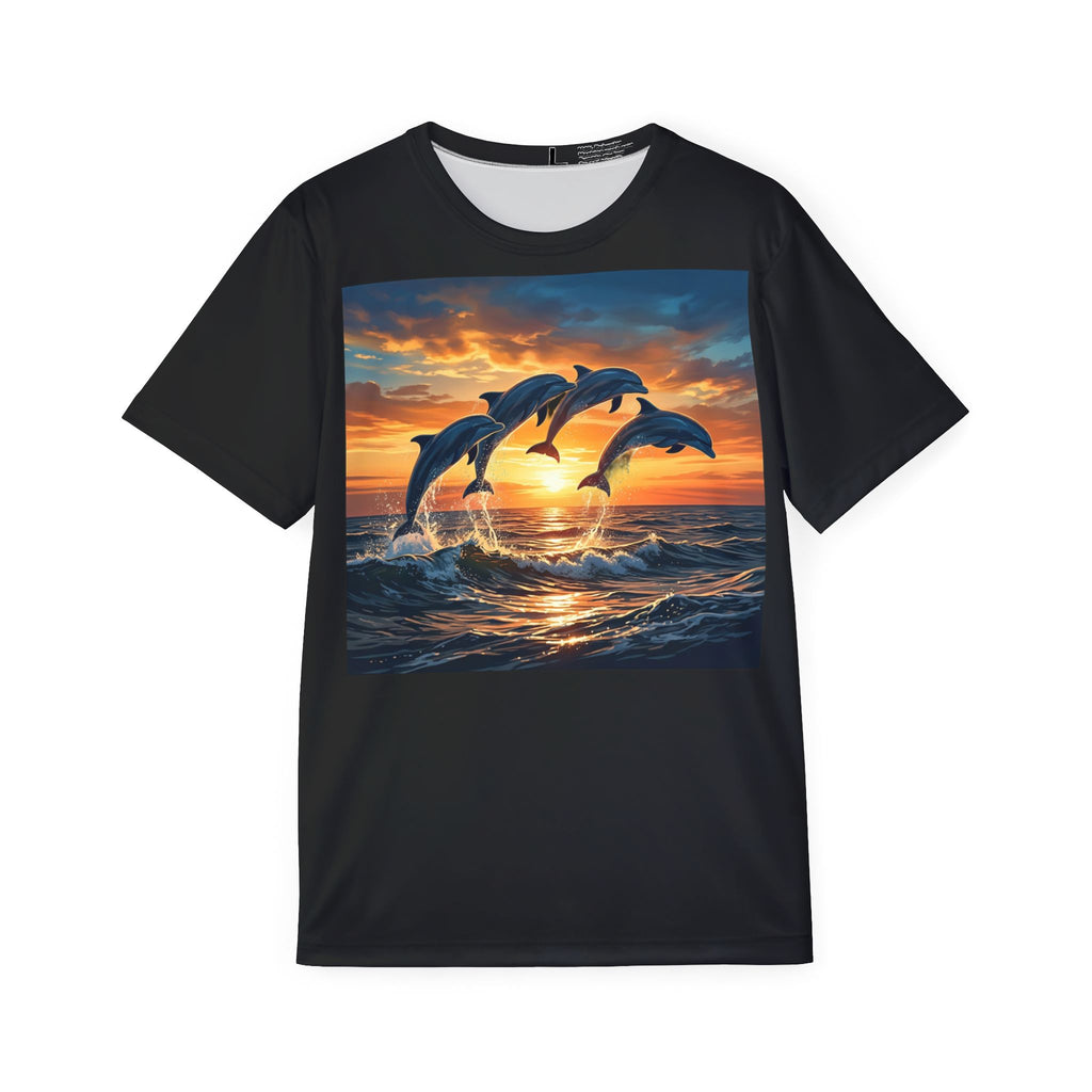 Dolphin Sunset Men’s Sports Jersey — Ocean Wave Athletic Tee