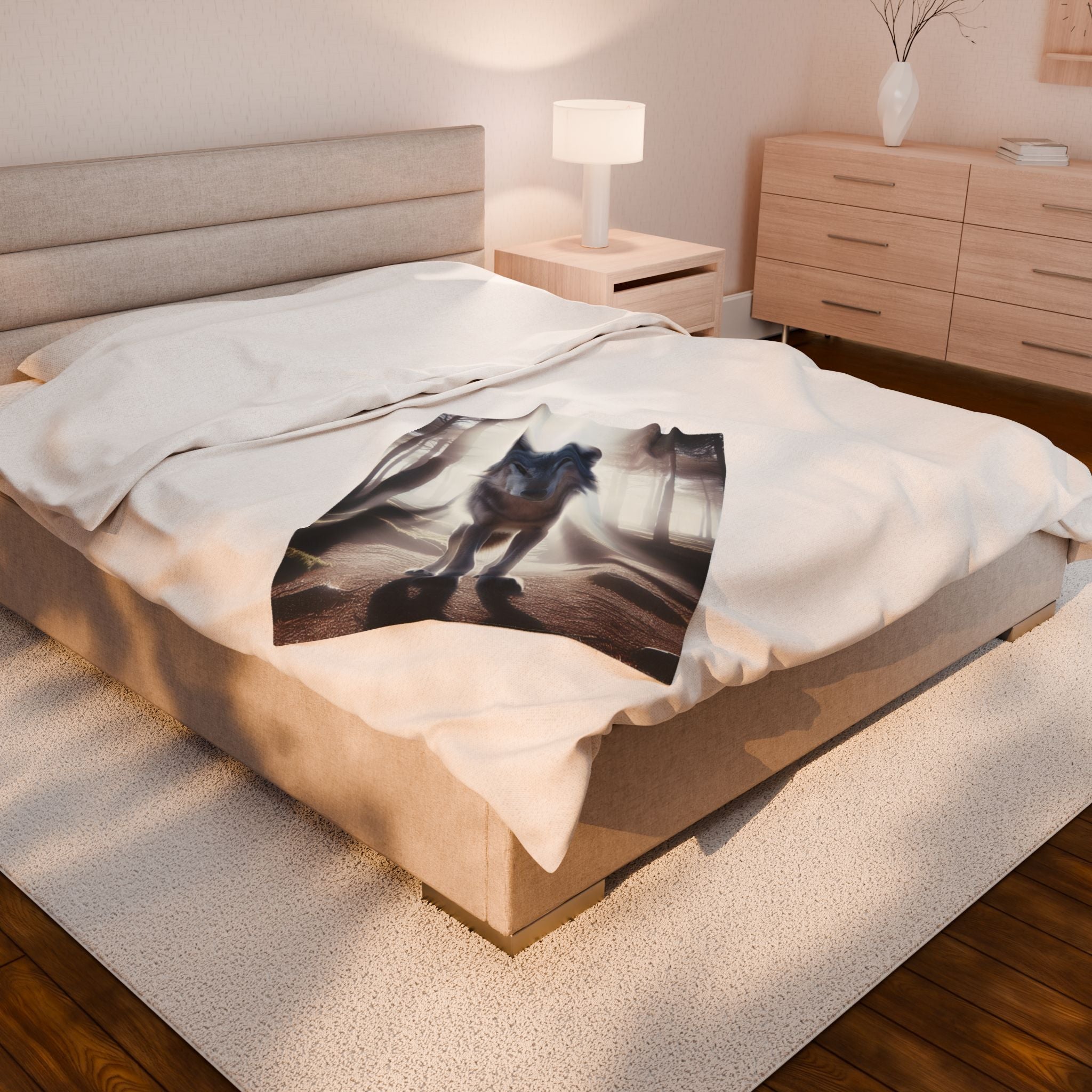 Velveteen Plush Blanket - Wolf