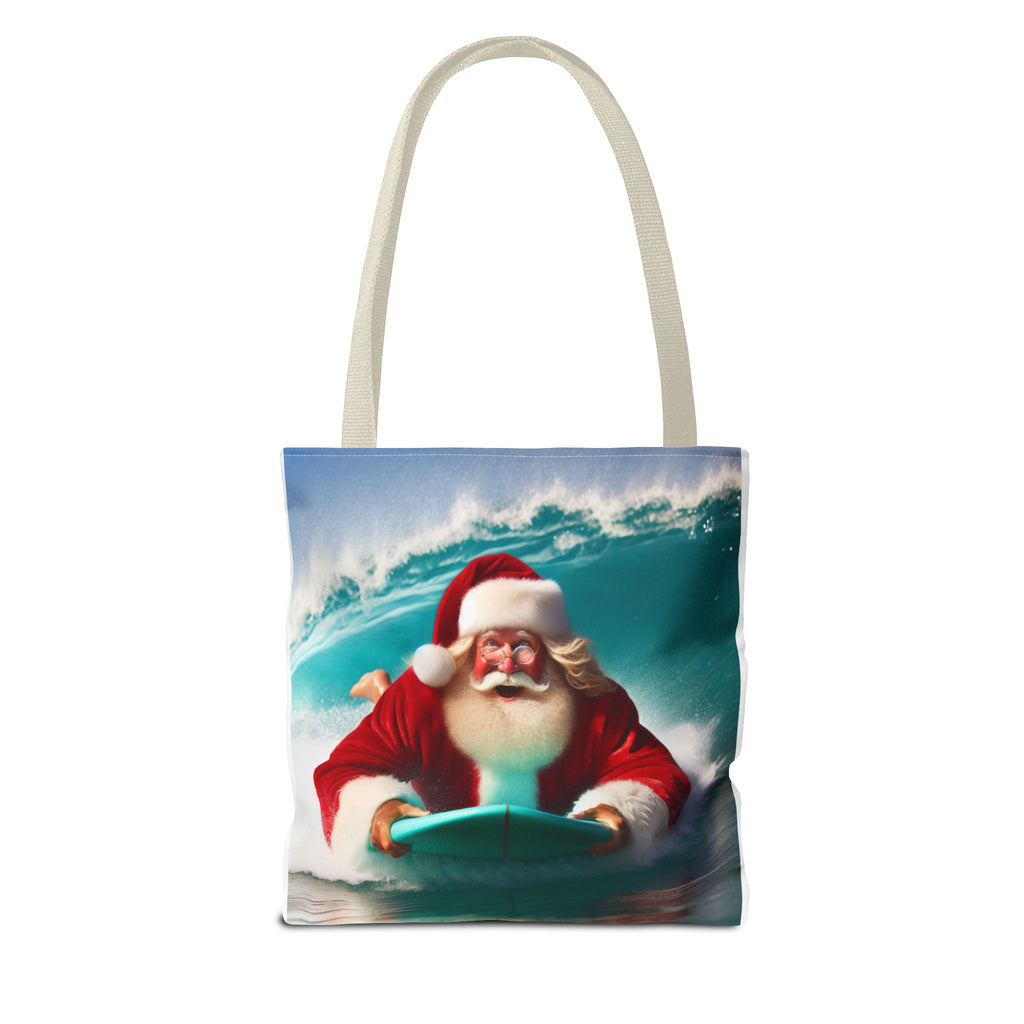 Christmas Surfing Santa Tote Bag – Festive Beach Holiday Shopper