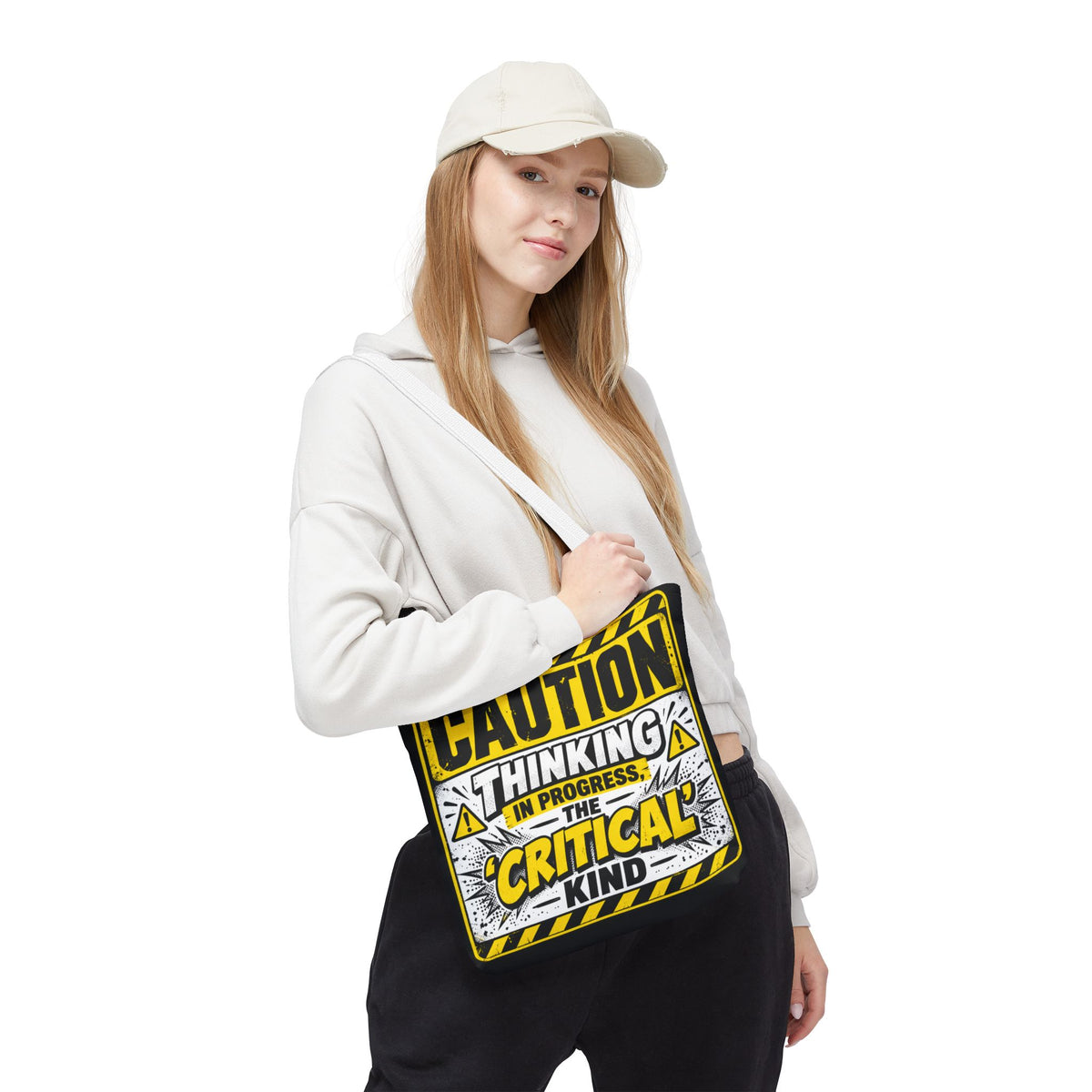 Caution Thinking in Progress Critical Kind Tote Bag