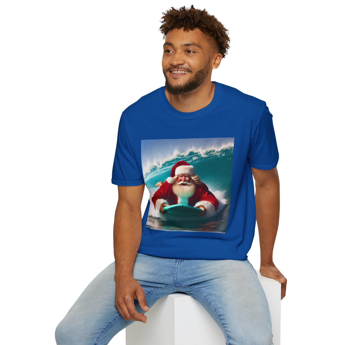 Surfing Santa T-Shirt — Funny Christmas Surf Holiday Tee