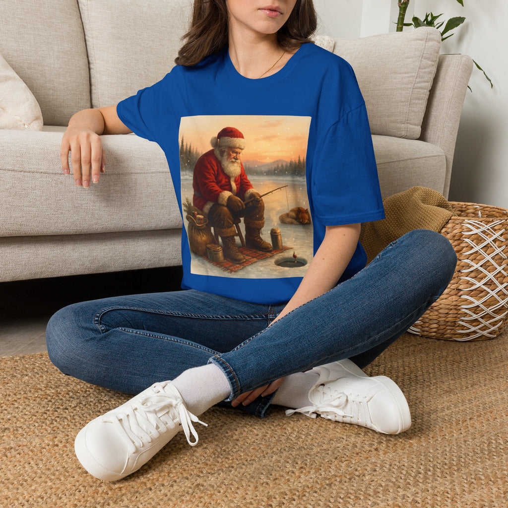 Santa Fishing Christmas T-Shirt