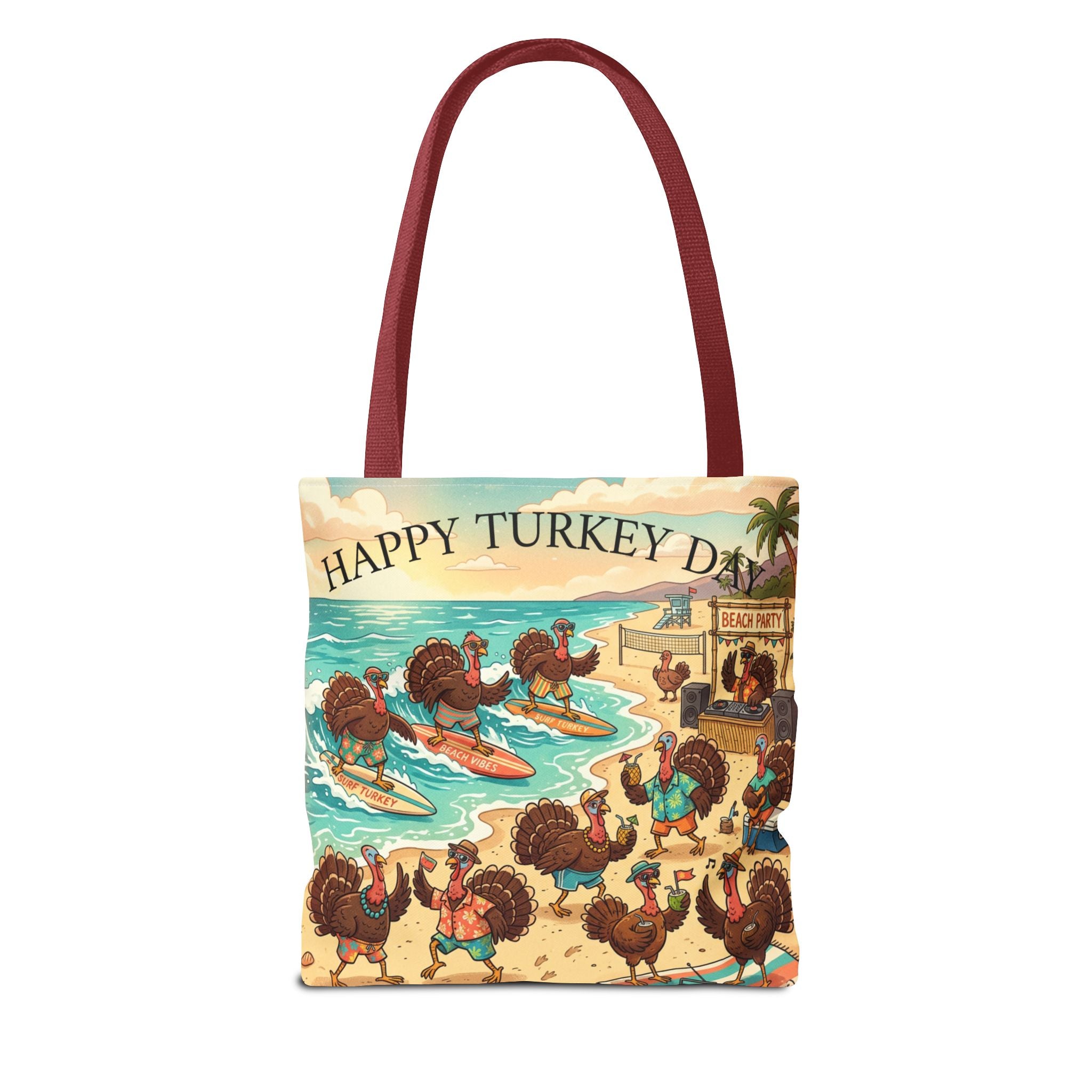 Turkeys Beach Tote Bag – Funny Thanksgiving Summer Beach Tote