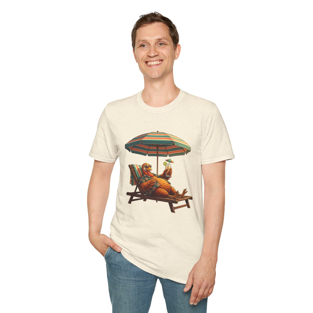 Beach Dog T‑Shirt — Relaxing Dachshund Under Umbrella Graphic Tee