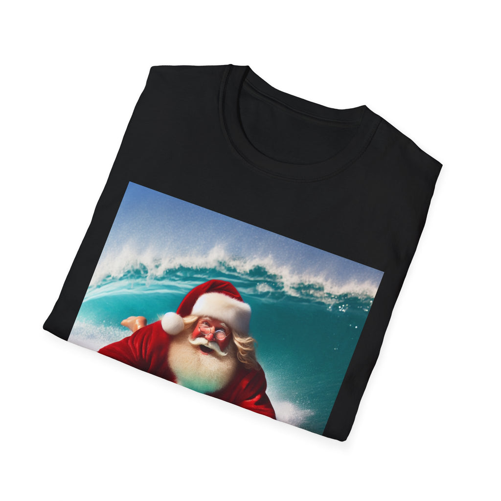 Surfing Santa T-Shirt — Funny Christmas Surf Holiday Tee