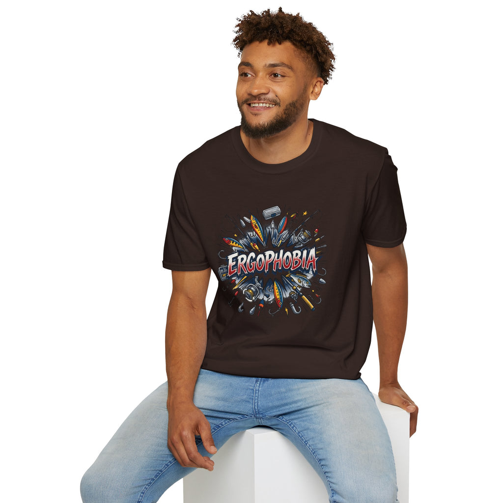 Ergophobia Comic Burst T-Shirt — Funny Anxiety Awareness Tee