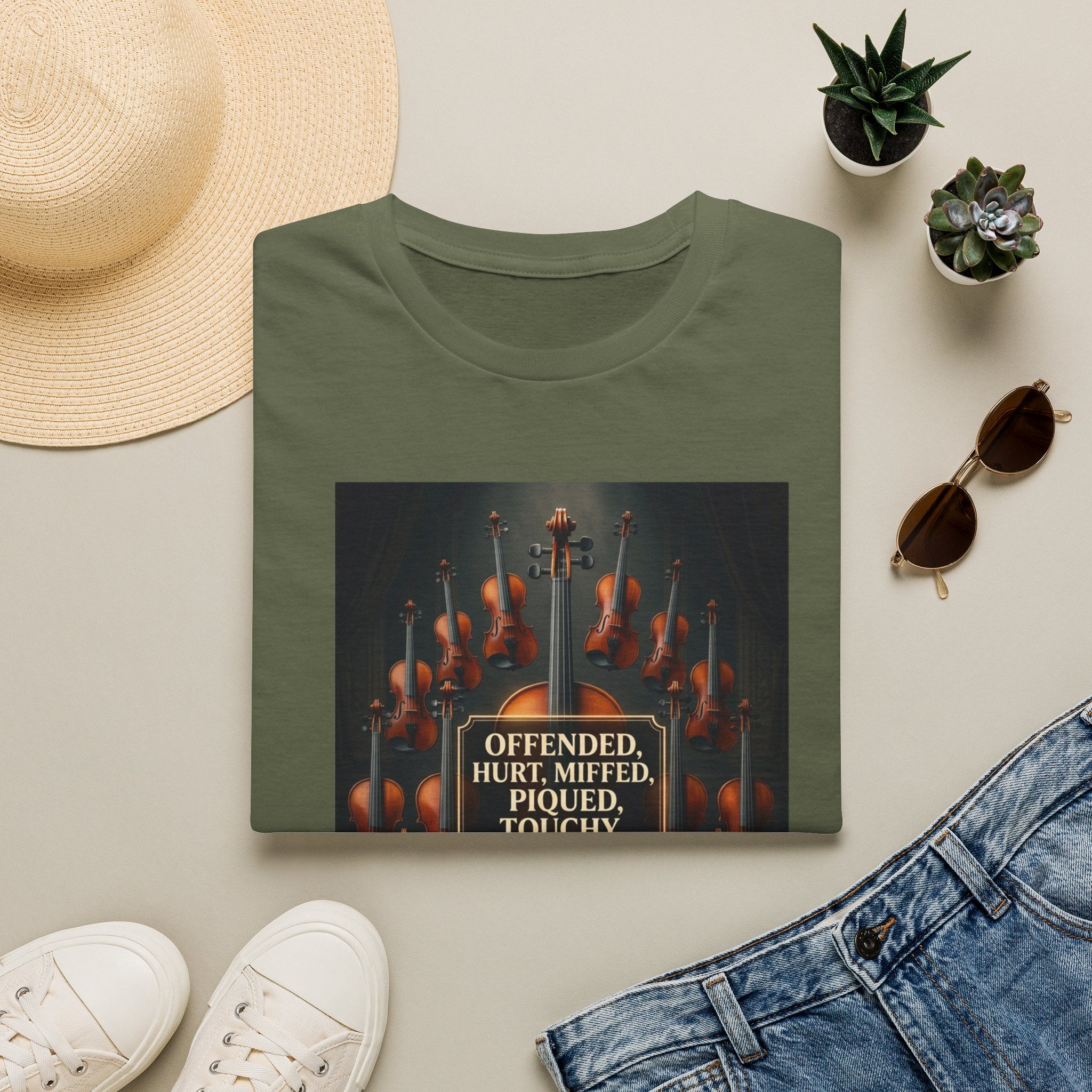 T-Shirt — 'Offended, Hurt, Miffed, Piqued, Touchy, Outraged, Insulted' Vintage Candle Graphic