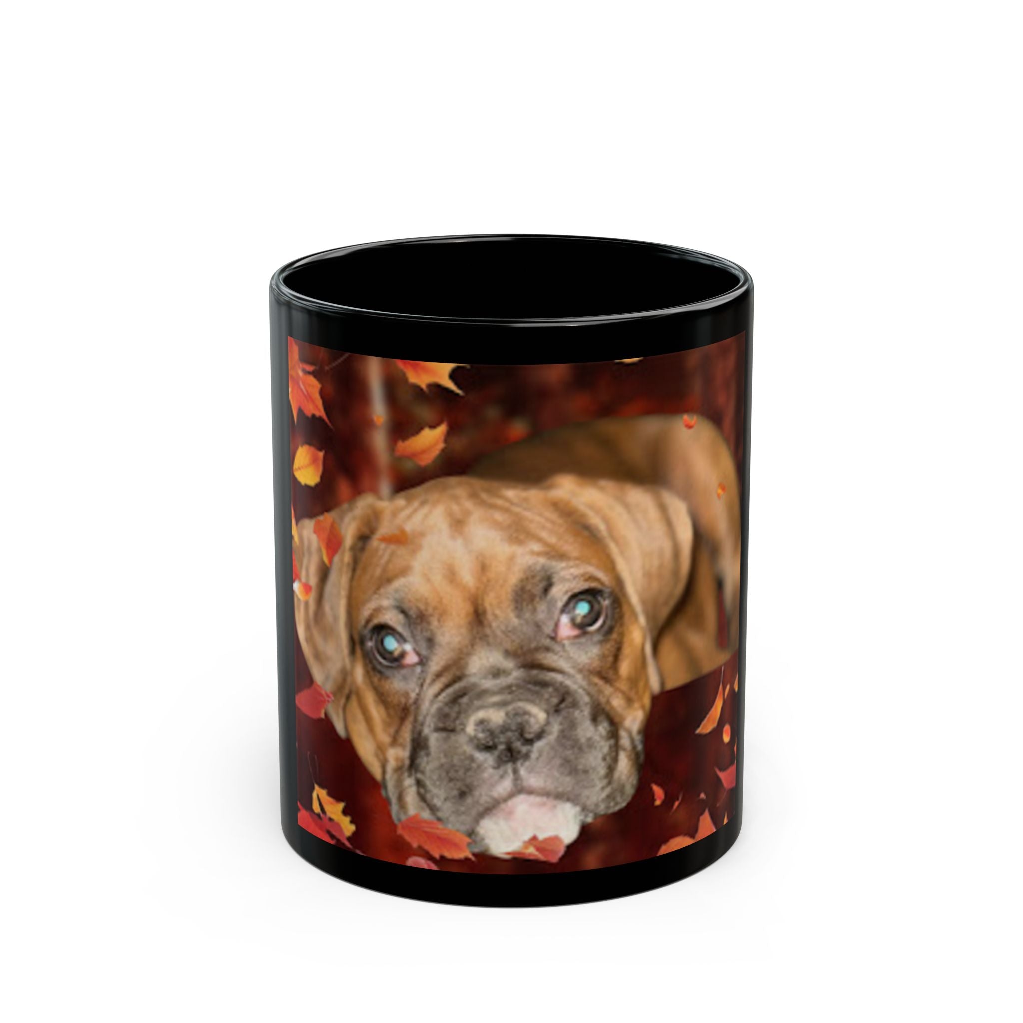 Boxer Puppy Black Coffee Mug