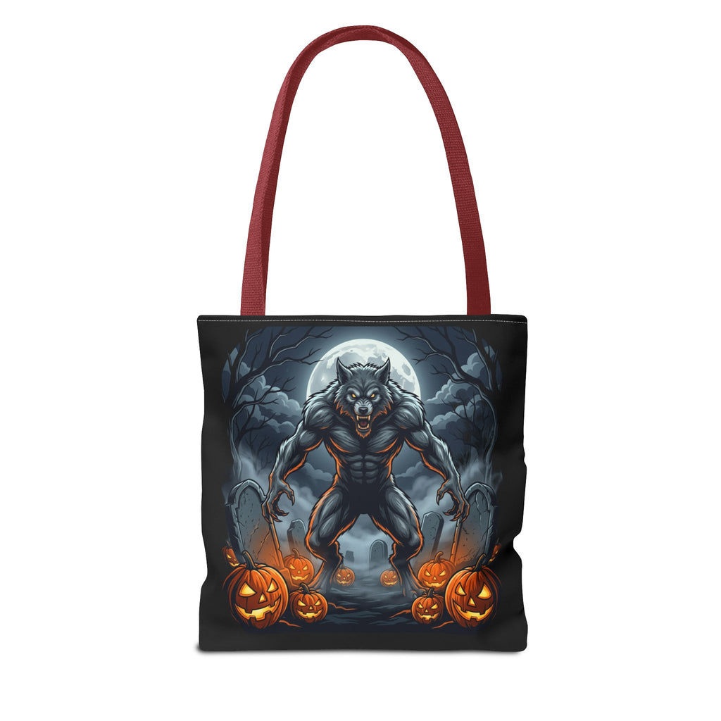 Werewolf Halloween Tote Bag — Full Moon Pumpkin Horror AOP Tote