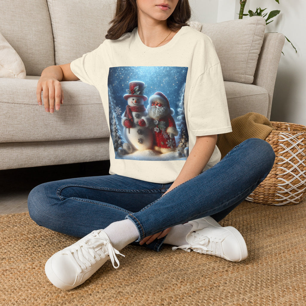Christmas Santa & Snowman T-Shirt — Holiday Winter Scene Tee