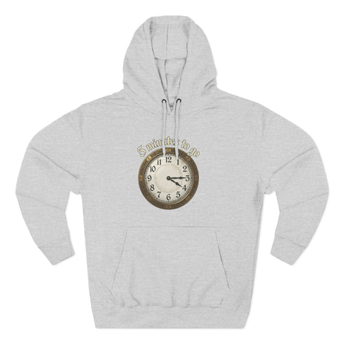 5 Minutes to Go Vintage Clock Fleece Hoodie