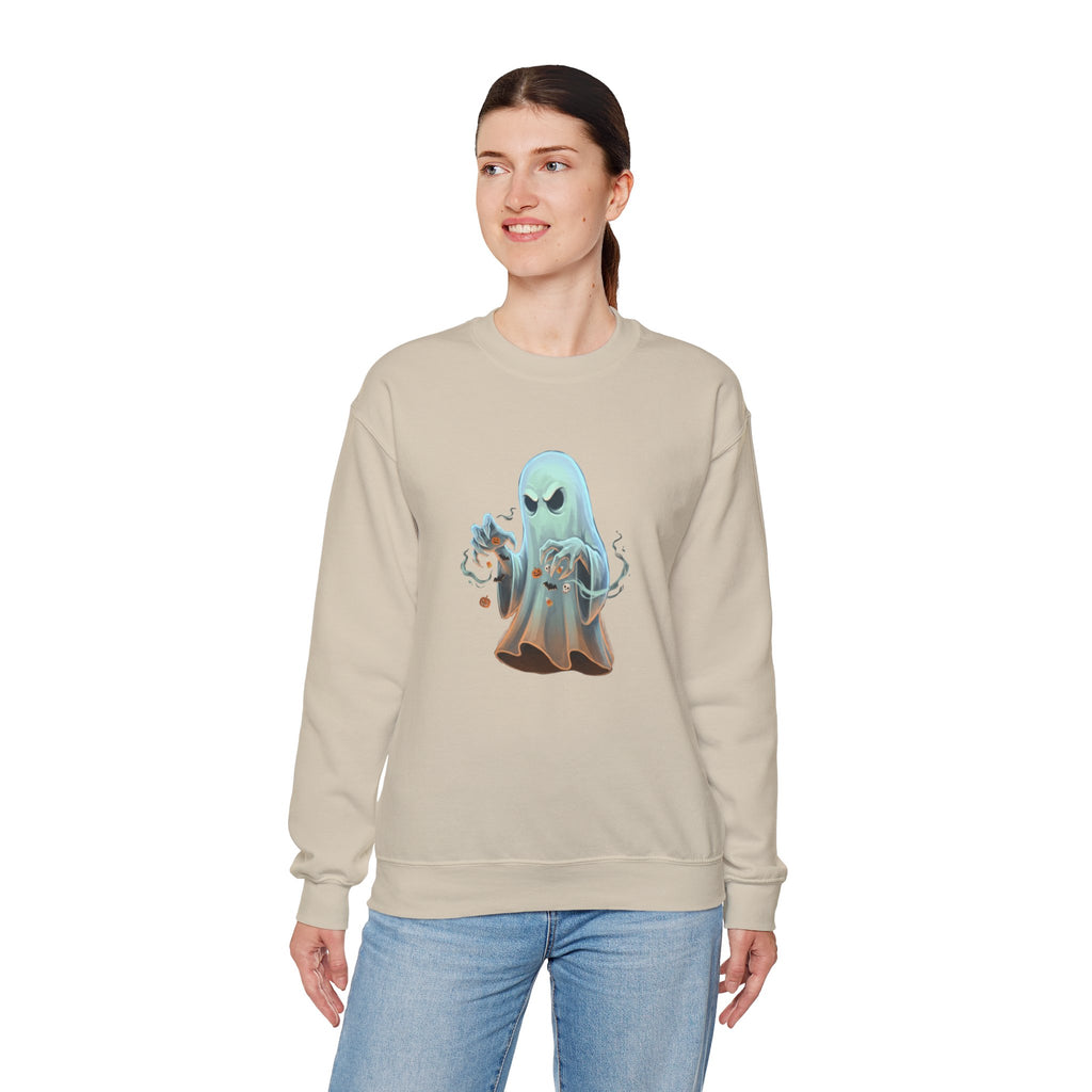 Grumpy Ghost Halloween Crewneck Sweatshirt