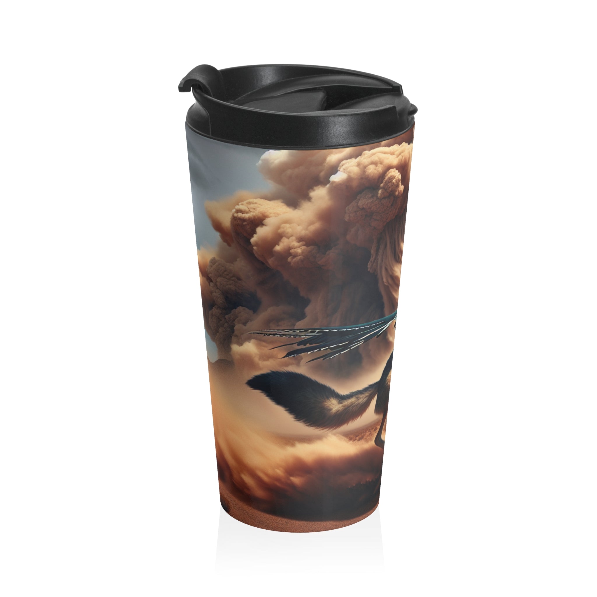 Roadrunner and Coyote Stainless Steel Travel Mug (15oz)