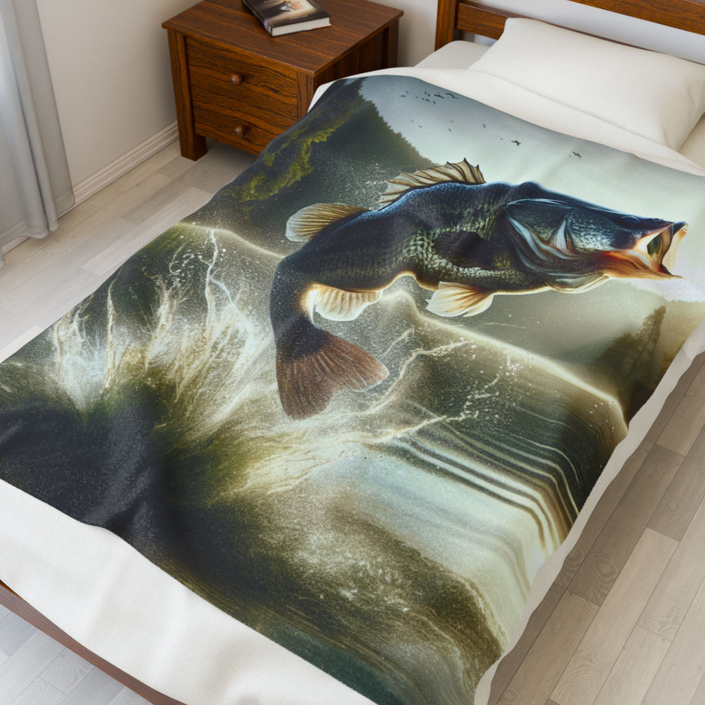 Velveteen Plush Blanket - Fish