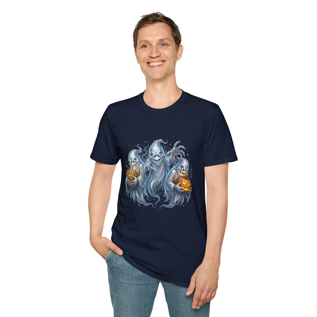 Three Menacing Ghosts Halloween Unisex Softstyle T-Shirt
