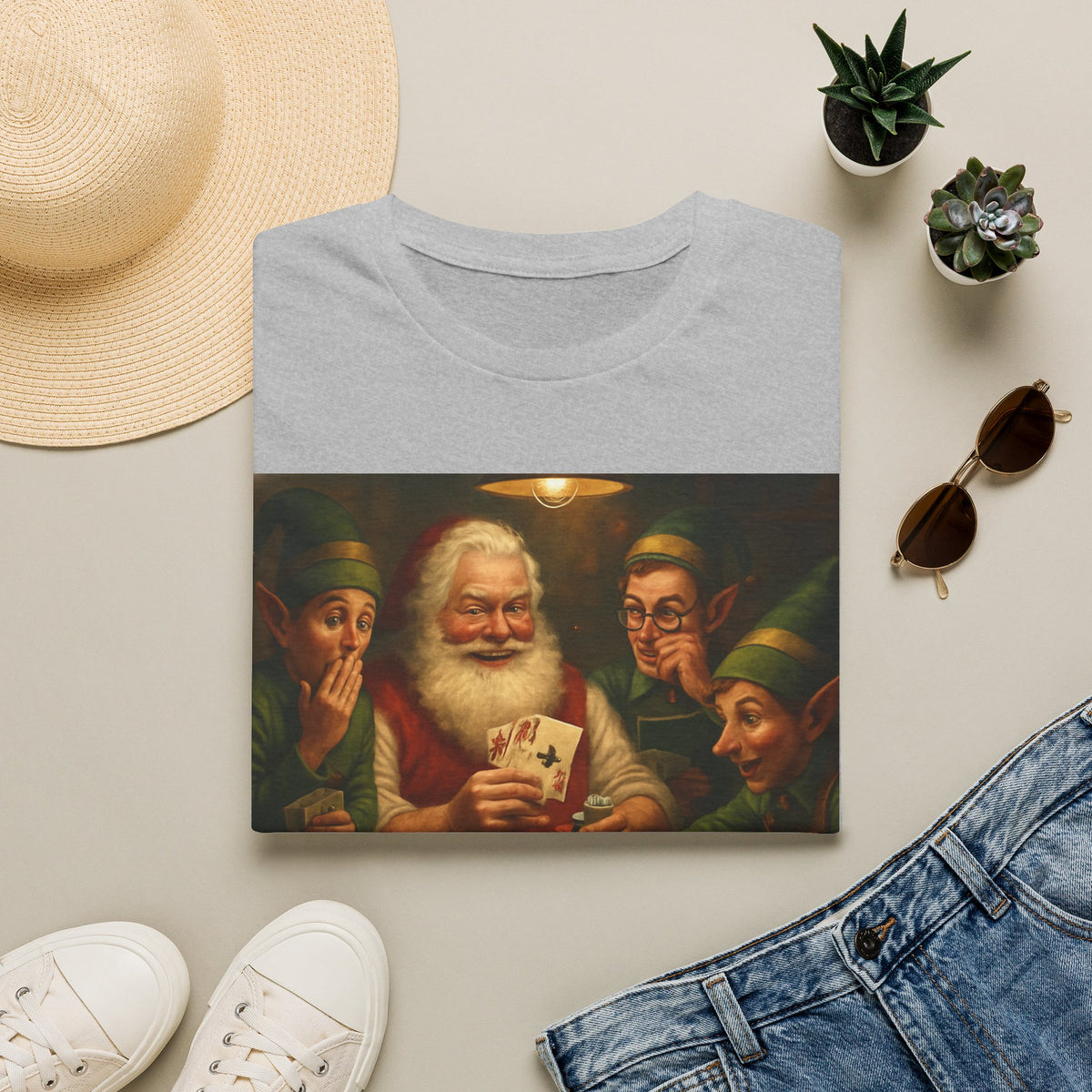 Santa Poker Night Christmas T-Shirt