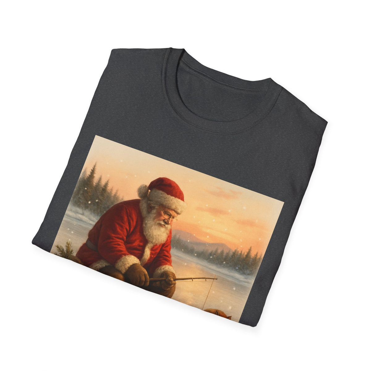 Santa Fishing Christmas T-Shirt