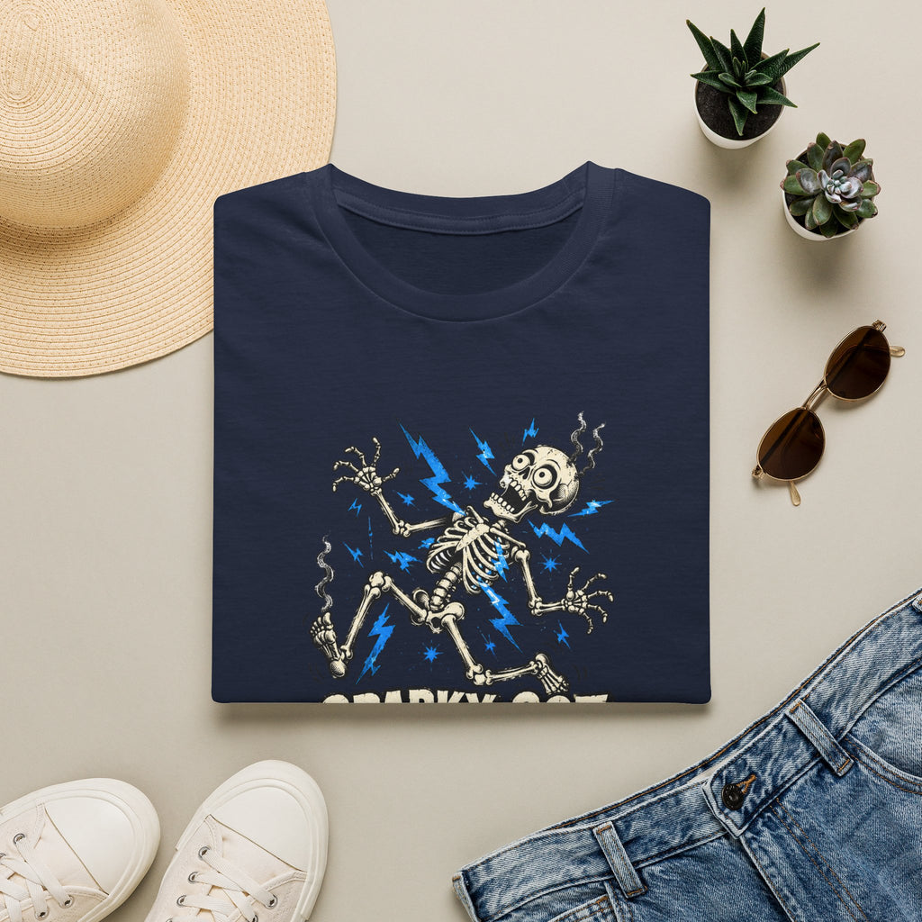 Sparky Got Zapped Skeleton Graphic T-Shirt