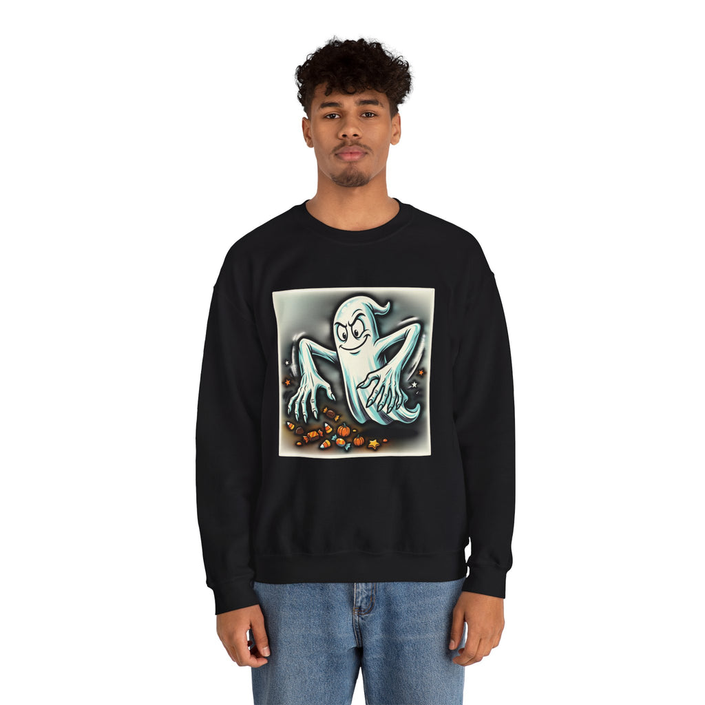 Vintage Candy Ghost Halloween Crewneck Sweatshirt