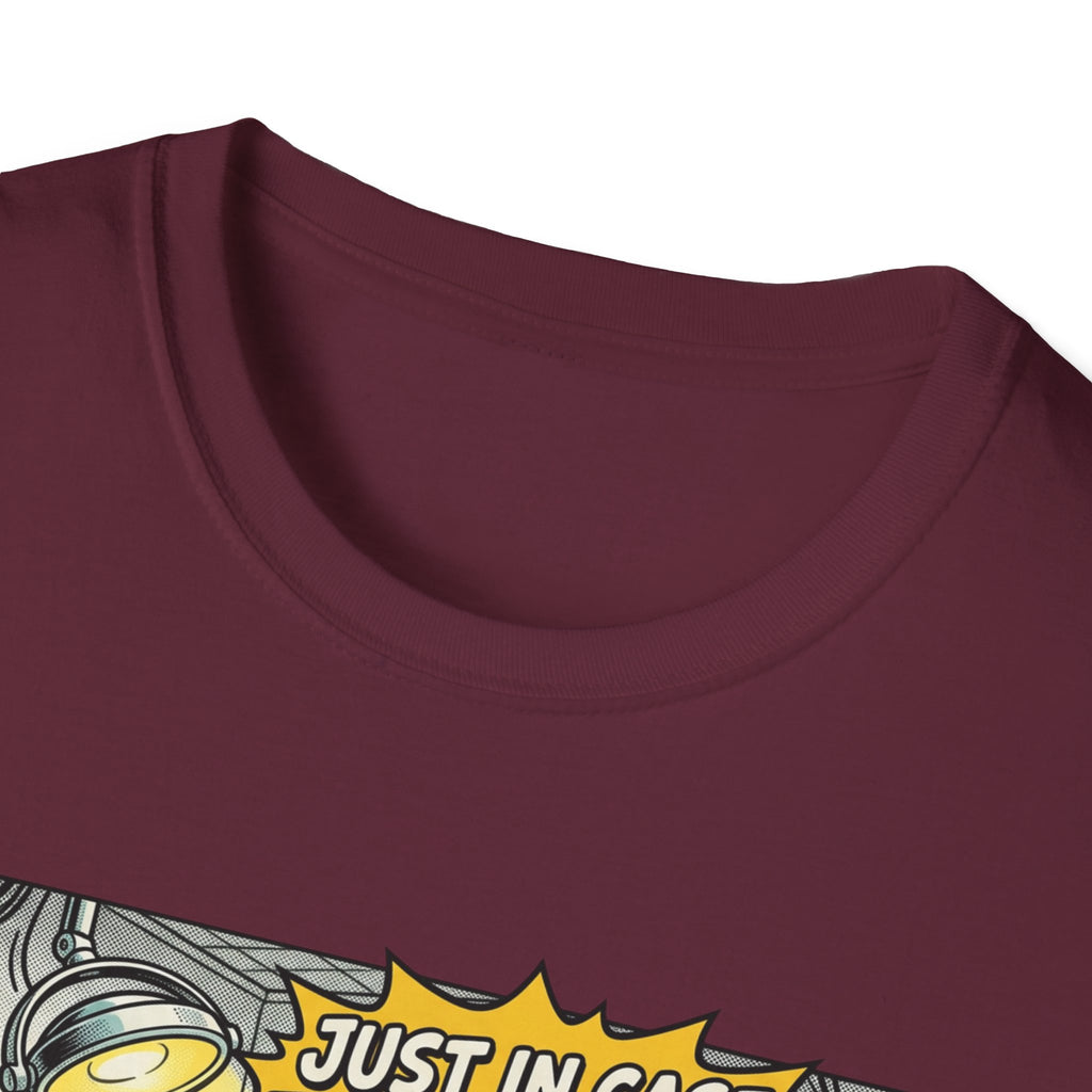 Dental Chair Cartoon T‑Shirt — “Just in Case the Novocaine Doesn’t Work” Funny Dentist Tee