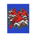 Cardinal Christmas Velveteen Plush Blanket