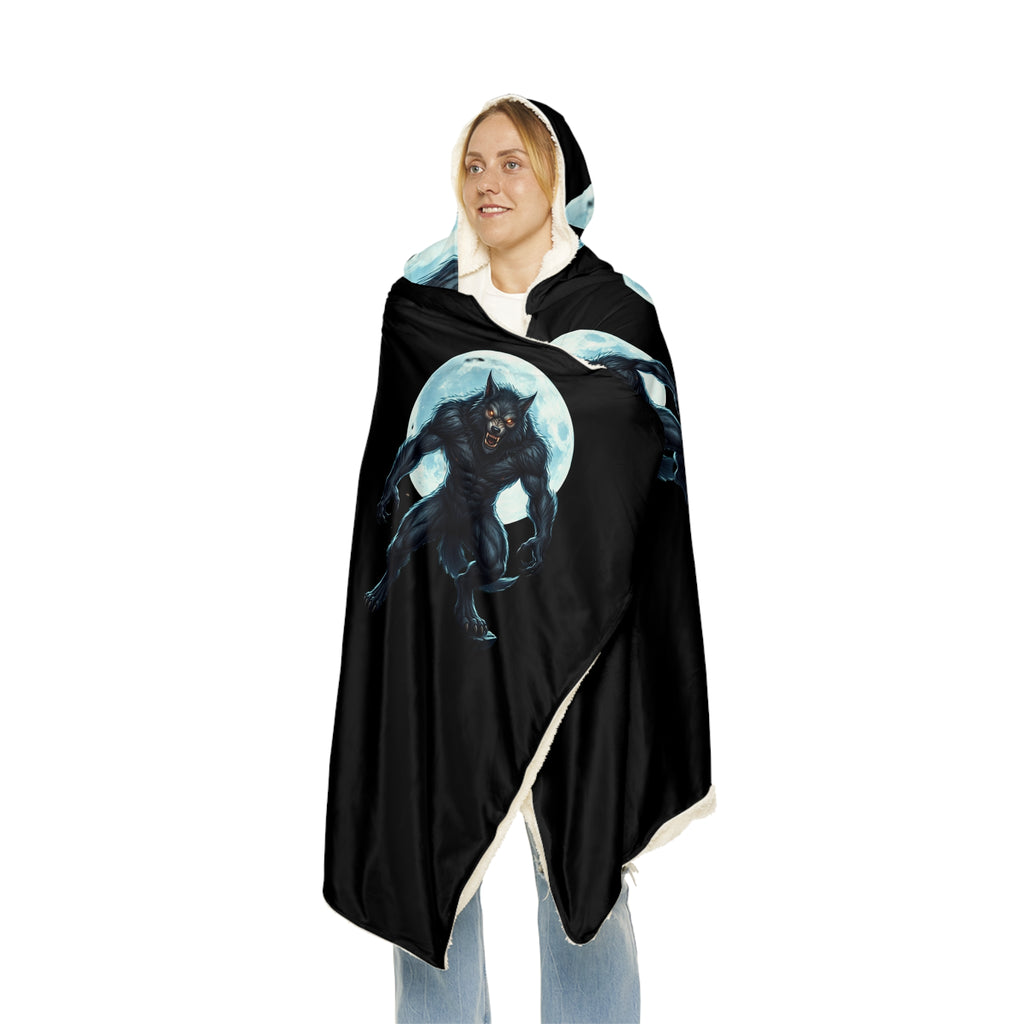 Werewolf Moon Hooded Blanket - Cozy Snuggle Throw for Halloween & Gifts