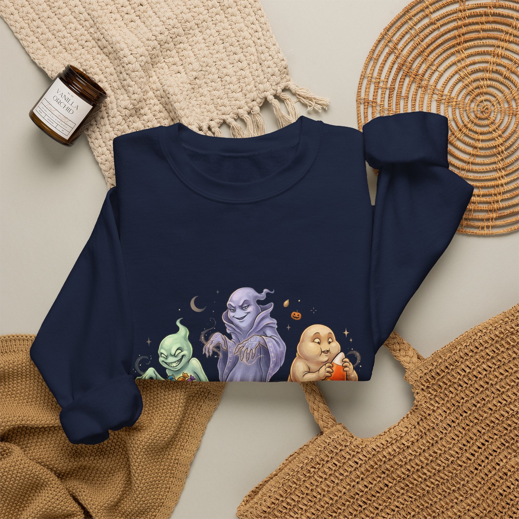 Three Quirky Ghosts Halloween Unisex Heavy Blend Crewneck Sweatshirt