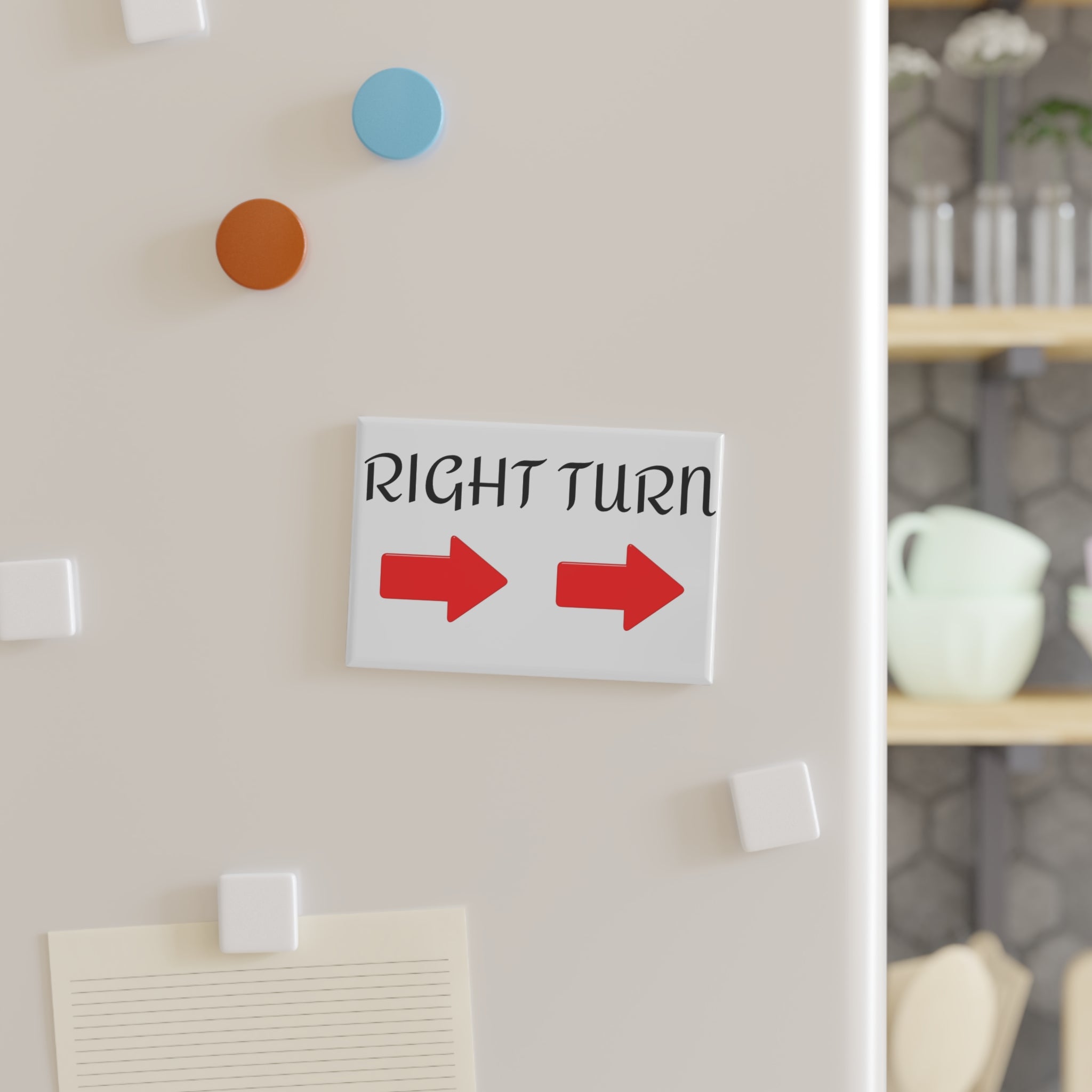 RIGHT TURN Button Magnet, Rectangle (1 & 10 pcs)