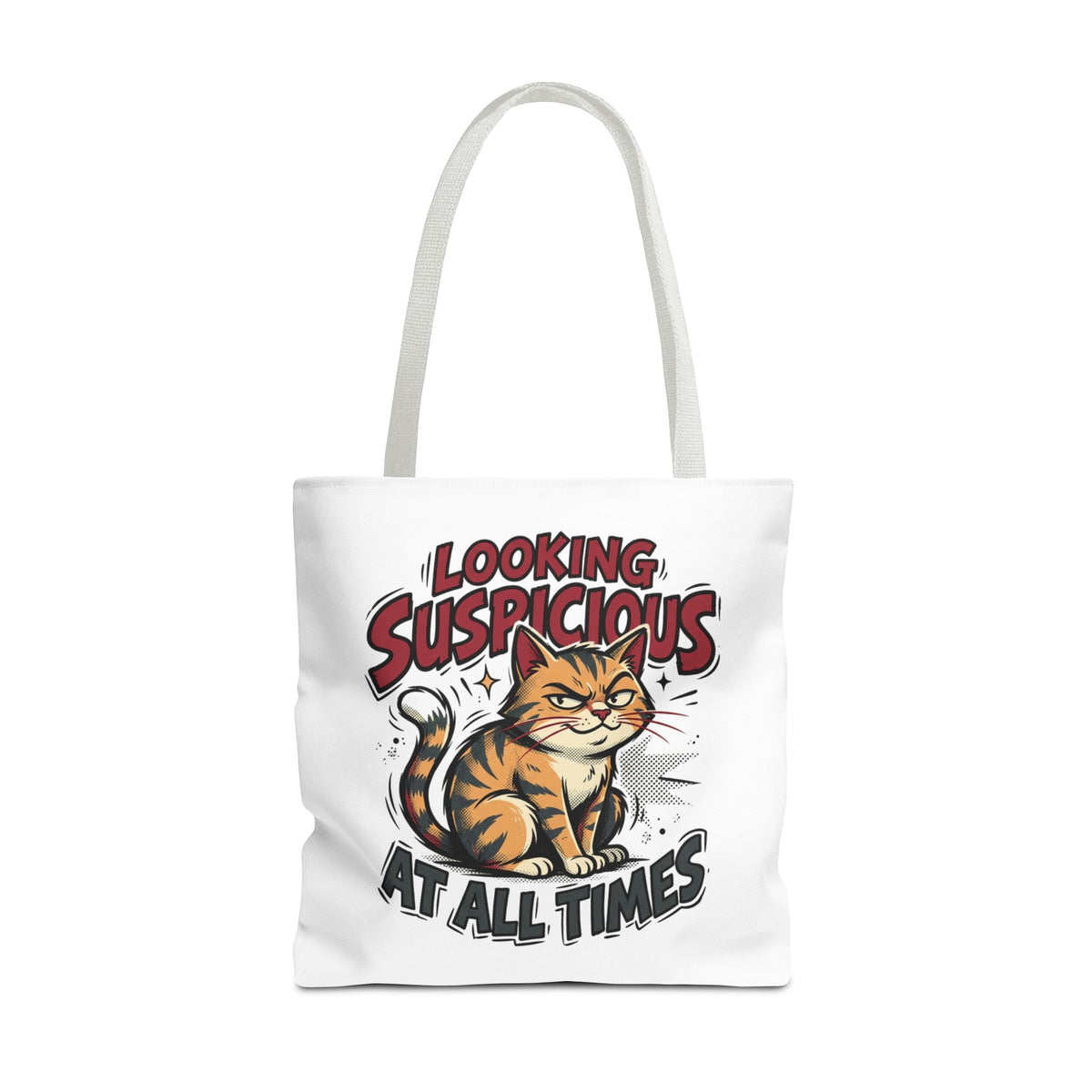 Looking Suspicious Cat Tote Bag - Funny Cat Lover Canvas Shopper
