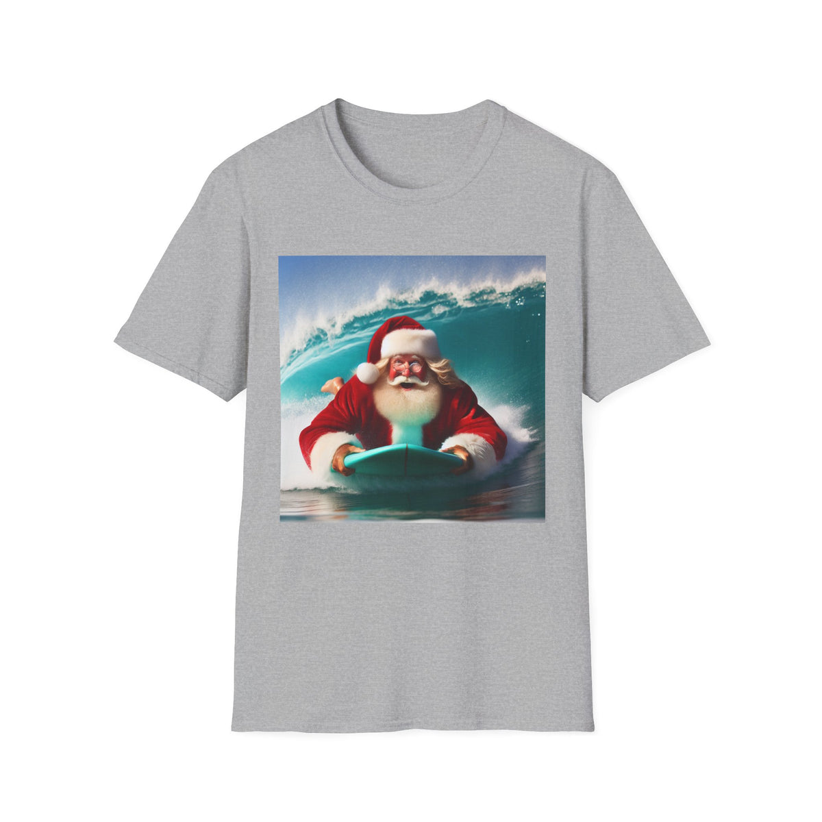 Surfing Santa T-Shirt — Funny Christmas Surf Holiday Tee