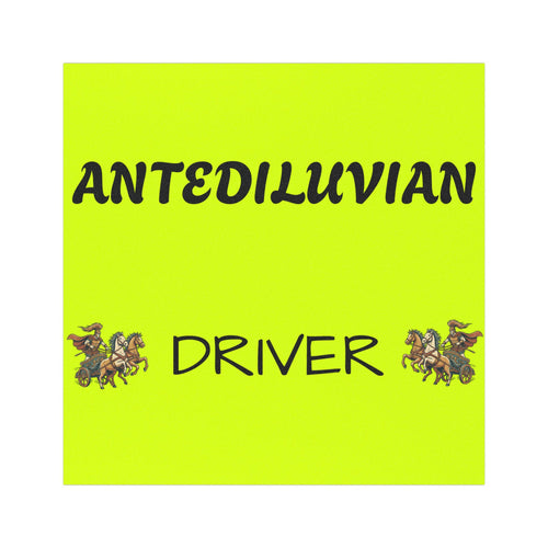 Antediluvian Driver Funny Slow & Steady Car Magnet – Yellow with Design