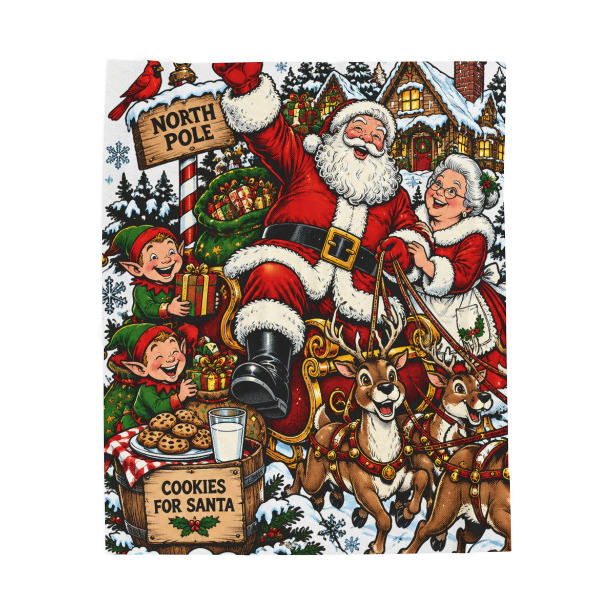 Santa Claus Christmas Velveteen Plush Blanket