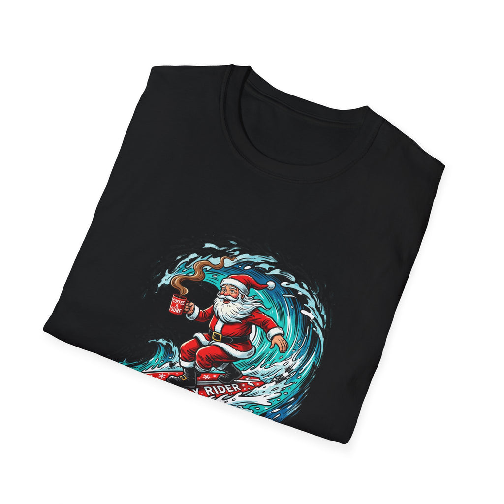 Santa Surfing T-Shirt — Surfing Santa Christmas Tee