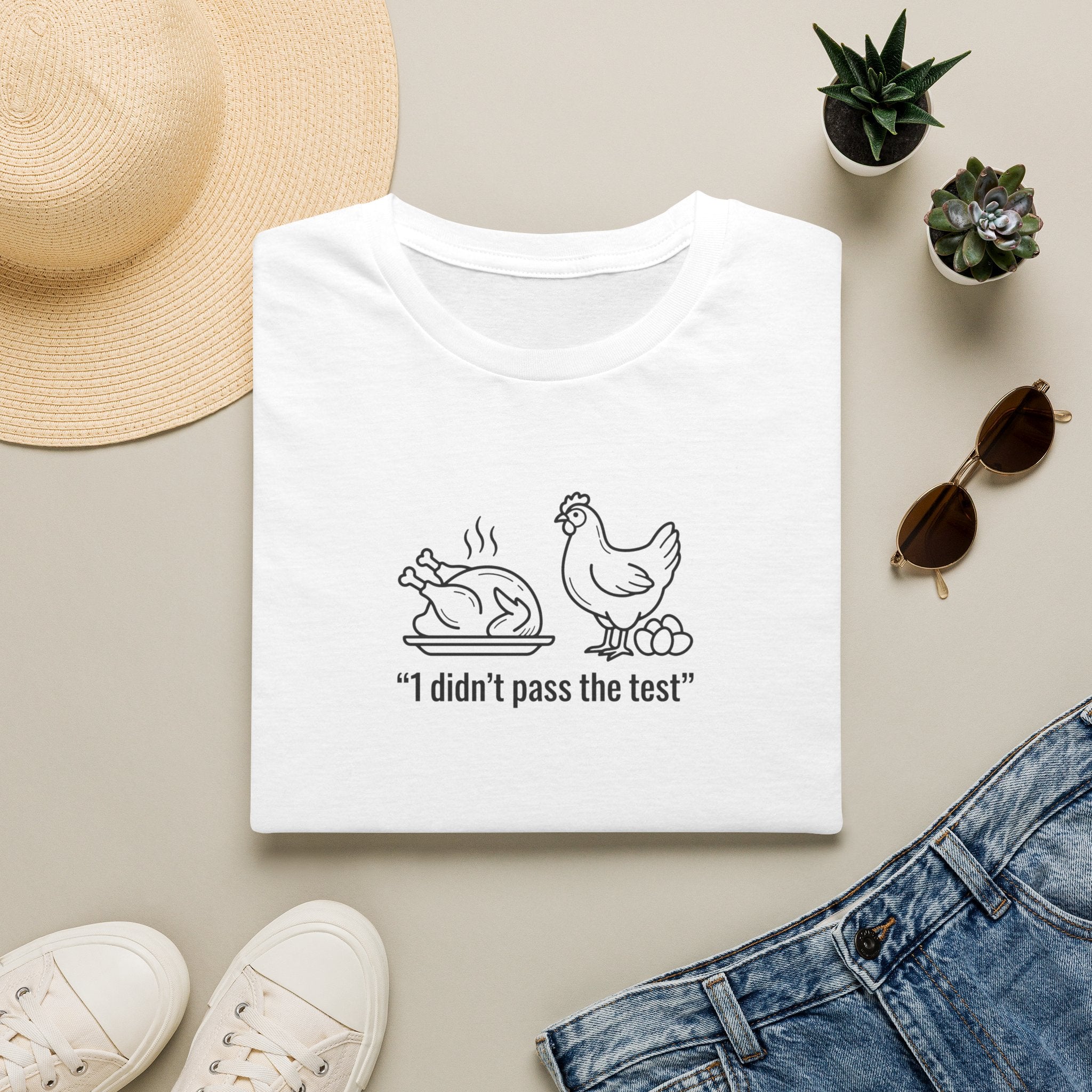 I DIDNT PASS THE TEST (CHICKEN) Unisex Softstyle T-Shirt