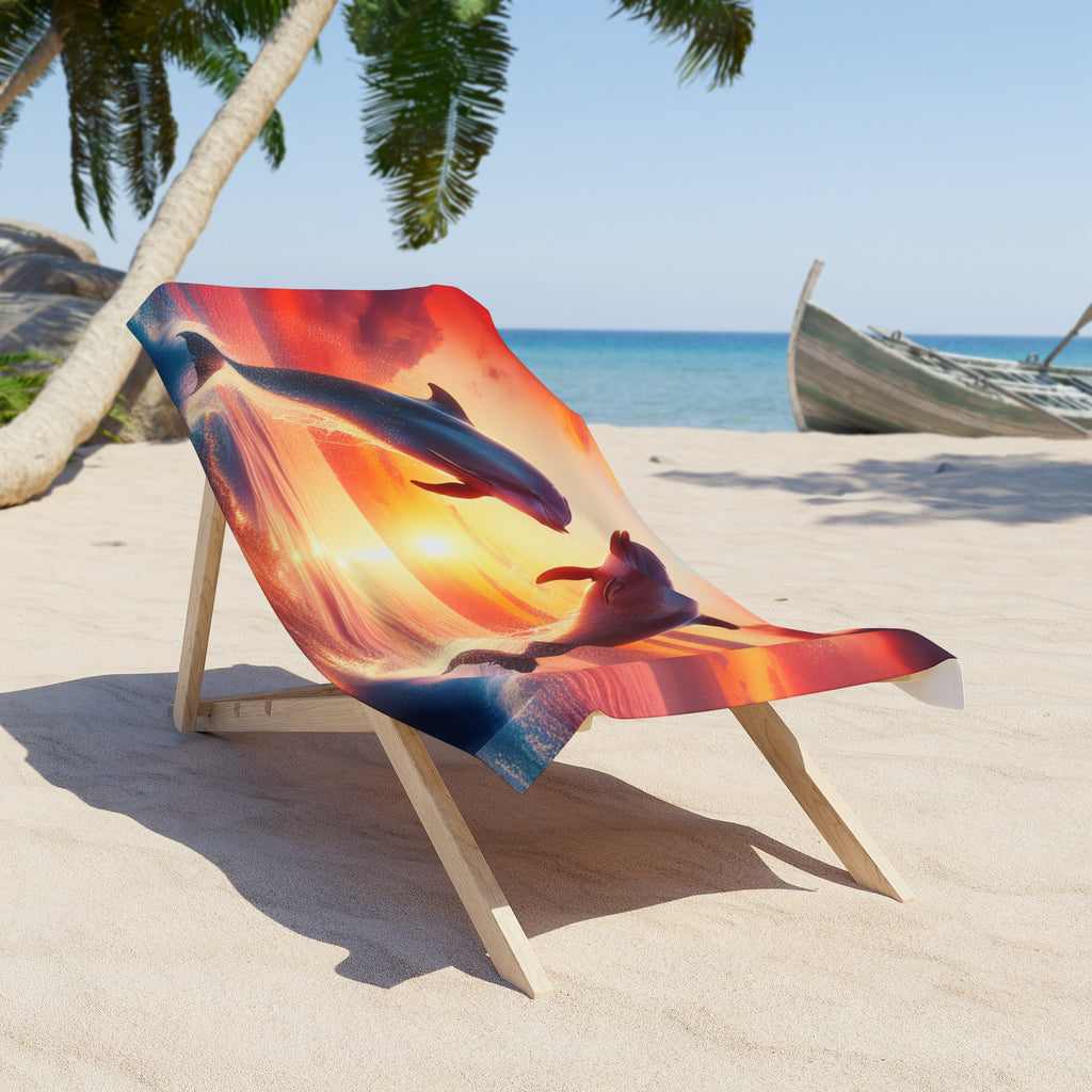Double Dolphins Beach Towel