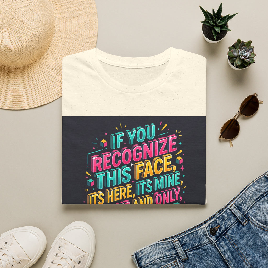 T-Shirt — “If You Recognize This Face It’s Mine” Funny Graphic Tee