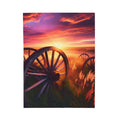 Velveteen Plush Blanket - Wagon Wheels Sunset