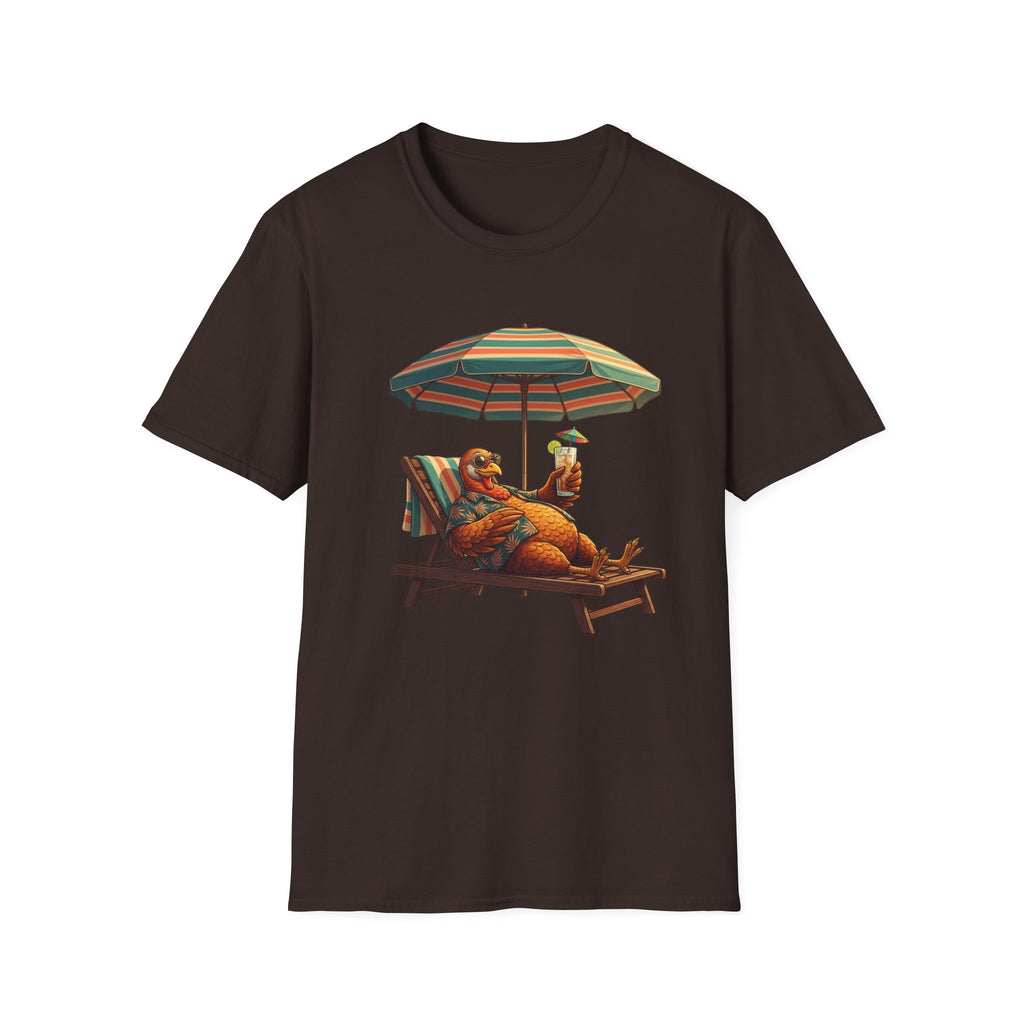 Beach Dog T‑Shirt — Relaxing Dachshund Under Umbrella Graphic Tee