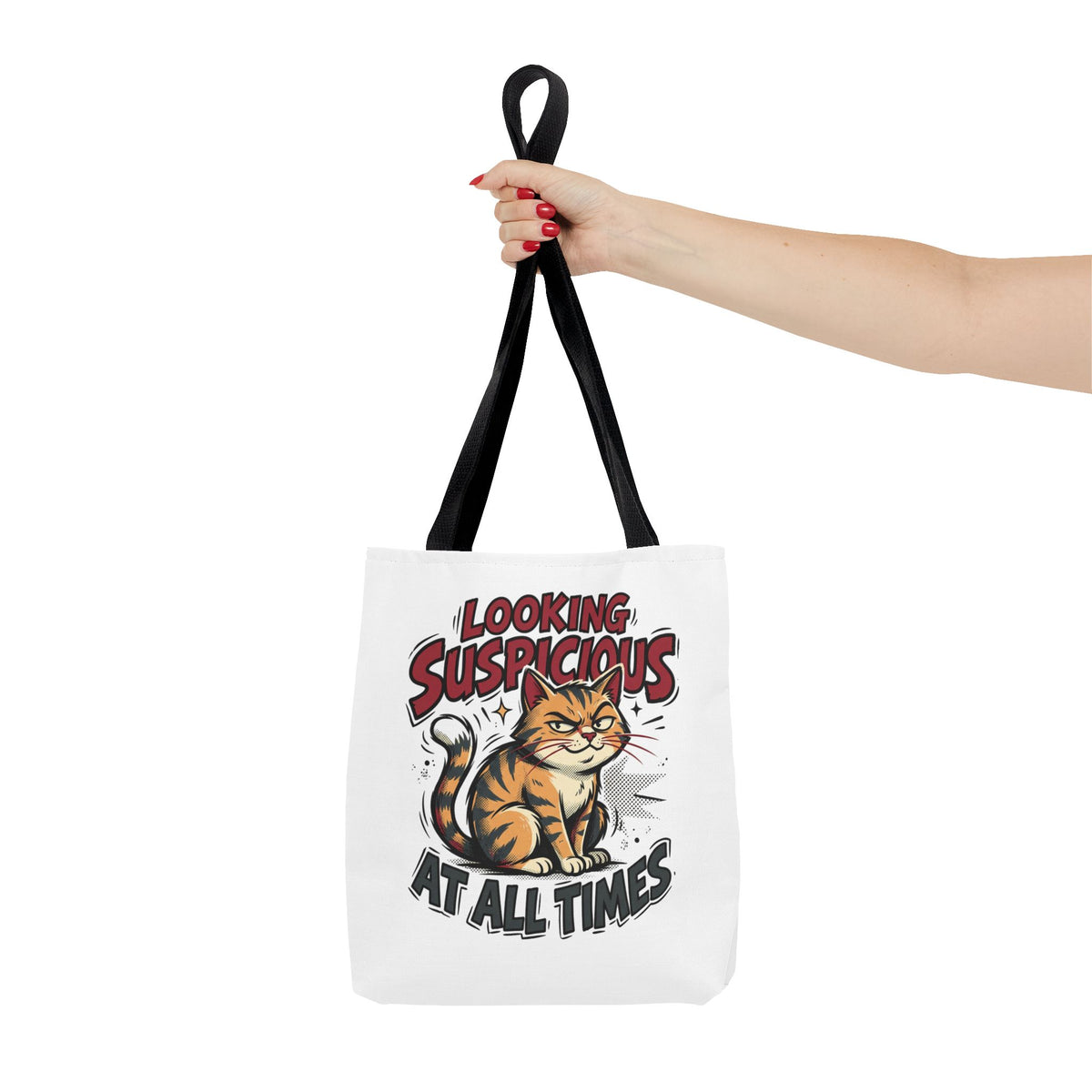 Looking Suspicious Cat Tote Bag - Funny Cat Lover Canvas Shopper