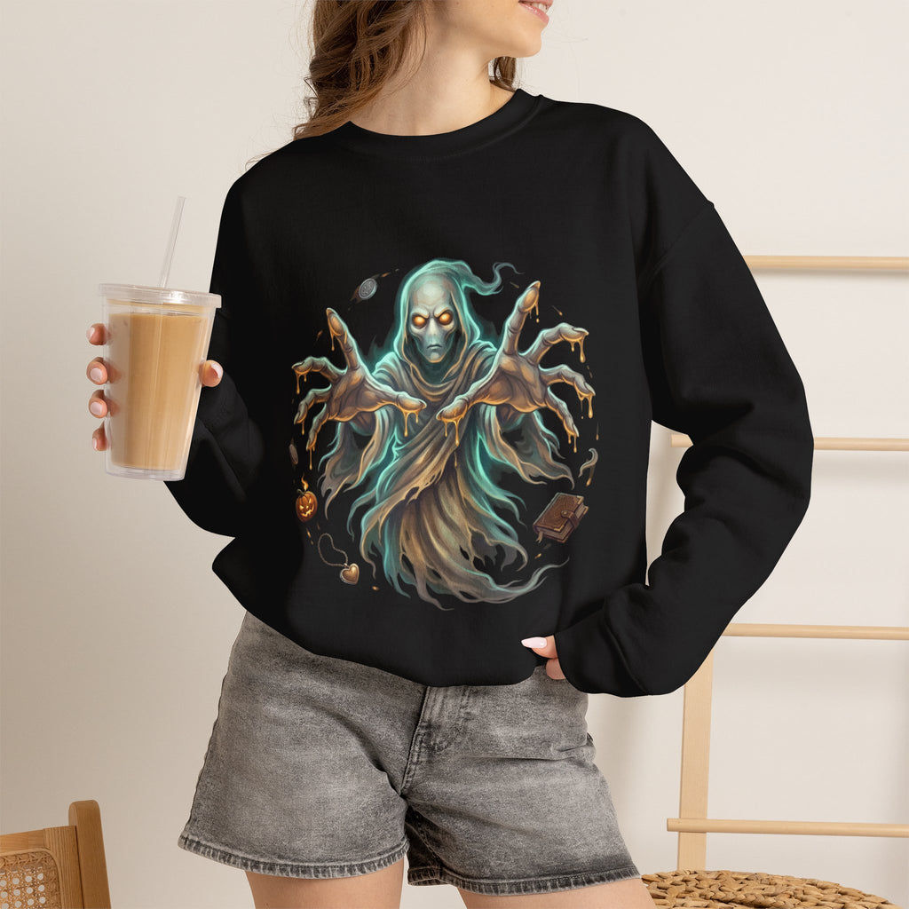 Hooded Wraith Halloween Crewneck Sweatshirt