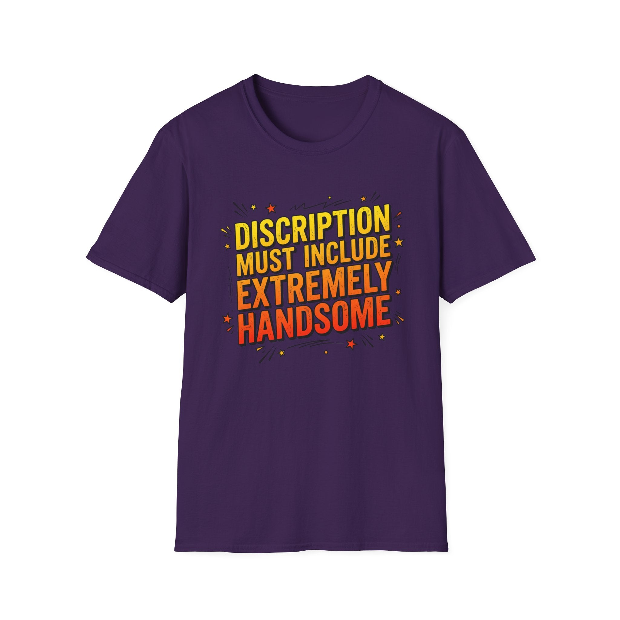T-Shirt — “Description Must Include Extremely Handsome” Retro Comic Graphic Tee