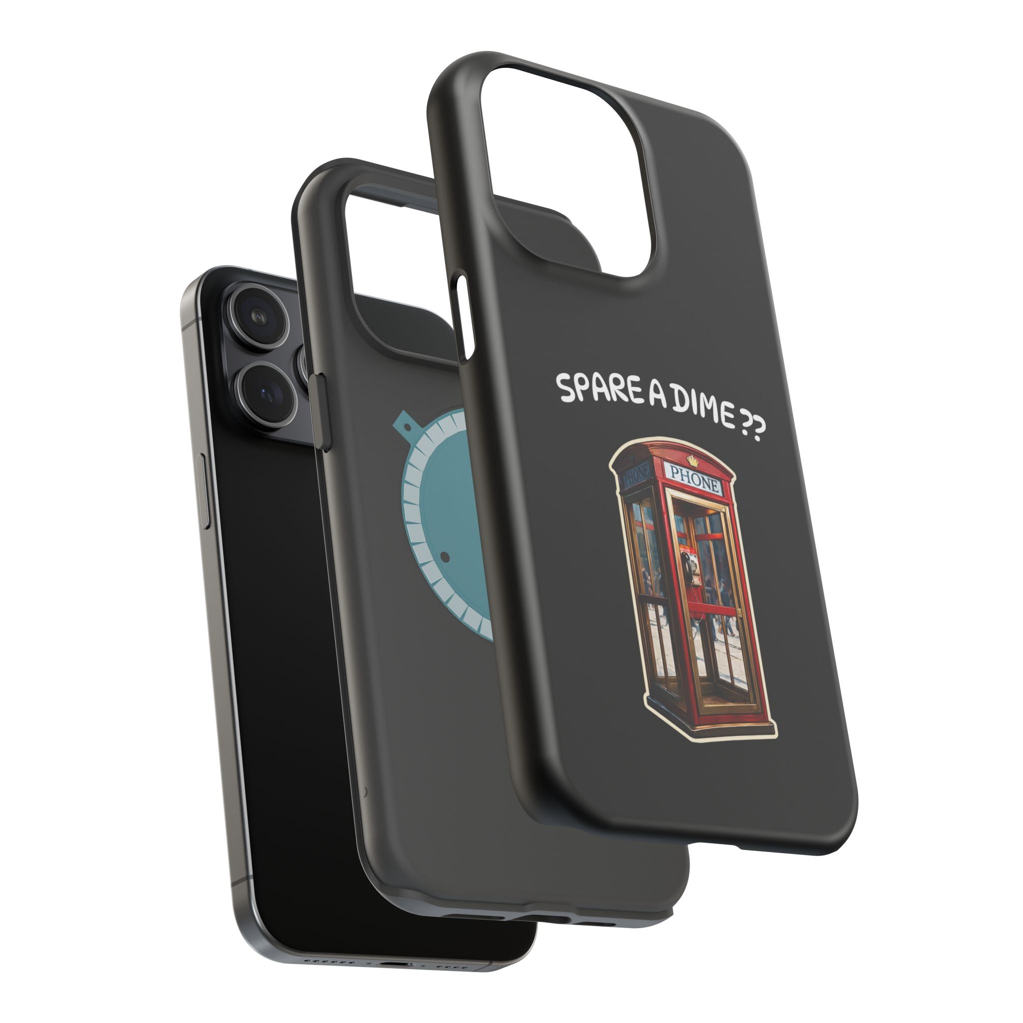 Phone Case — 'Spare a Dime?' Retro Phone Booth Magnetic Impact‑Resistant Case
