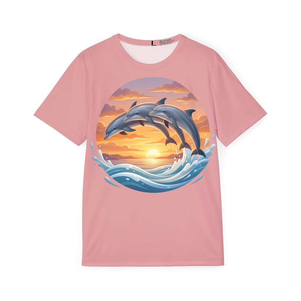 Dolphin Sunset Sports Jersey — Men’s All-Over Print Athletic Tee