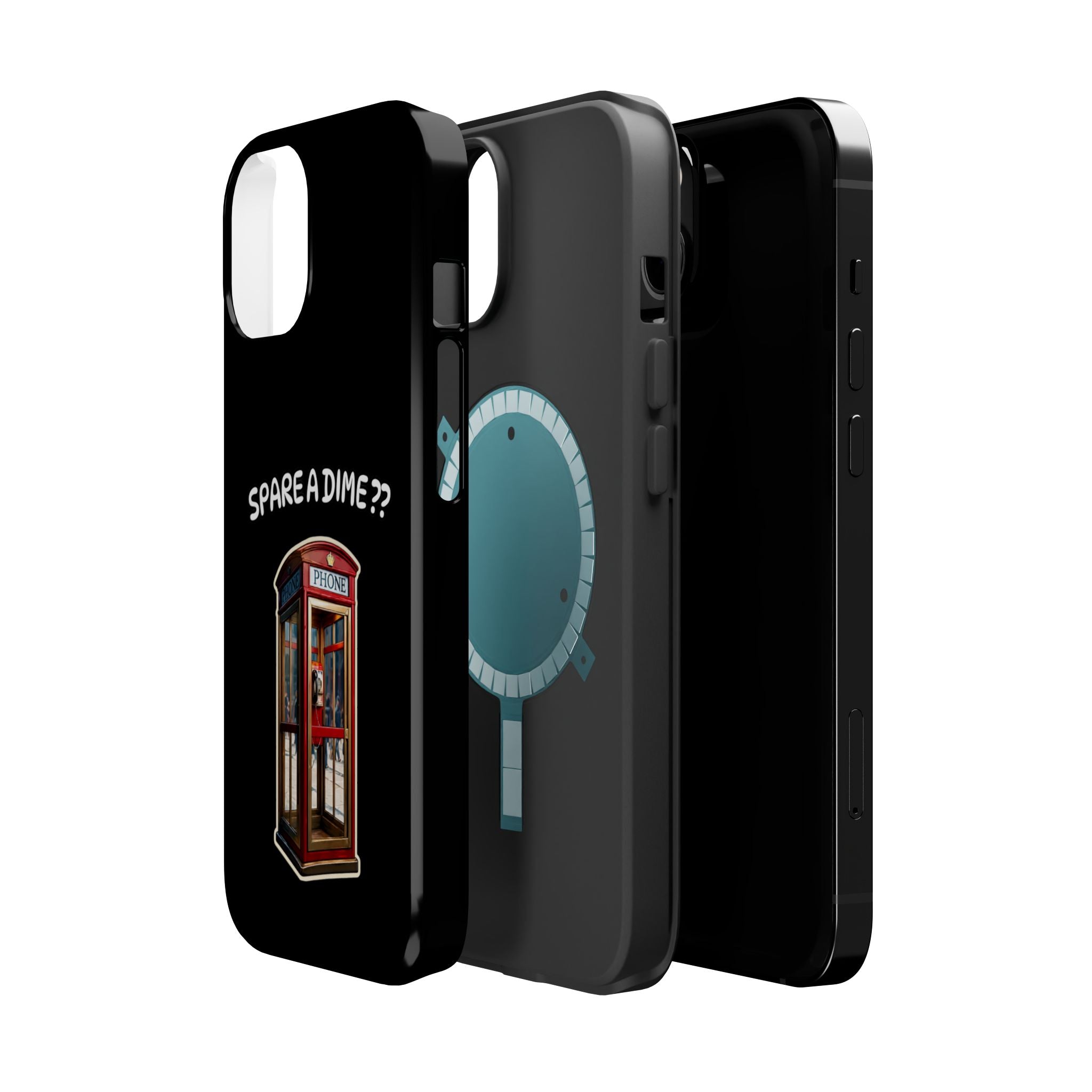 Phone Case — 'Spare a Dime?' Retro Phone Booth Magnetic Impact‑Resistant Case