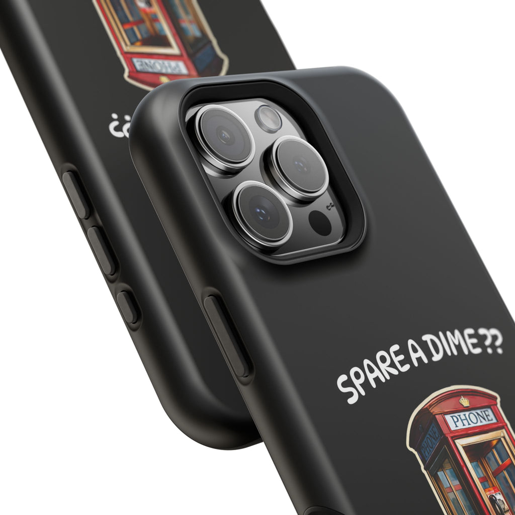 Phone Case — 'Spare a Dime?' Retro Phone Booth Magnetic Impact‑Resistant Case