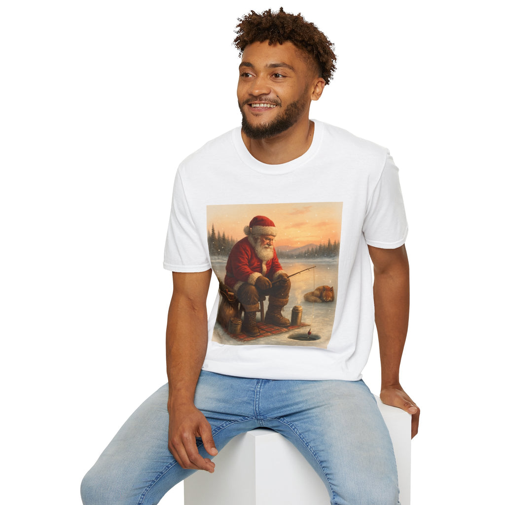 Santa Fishing Christmas T-Shirt