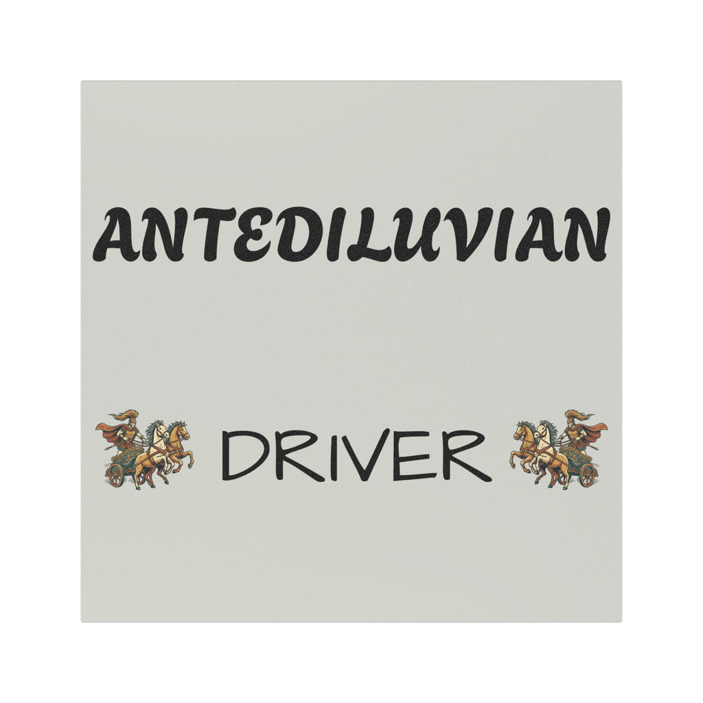 Antediluvian Driver Funny Slow & Steady Car Magnet – Gray with Design